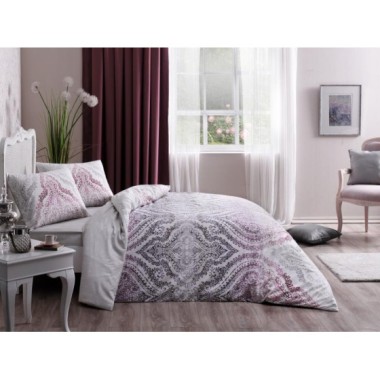 Taç Çift Kişilik Ranforce Nevresim Takımı Divina Lila