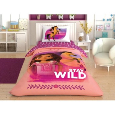 Taç Lisanslı Spirit Stay Wild Tek Kişilik Nevresim Takımı