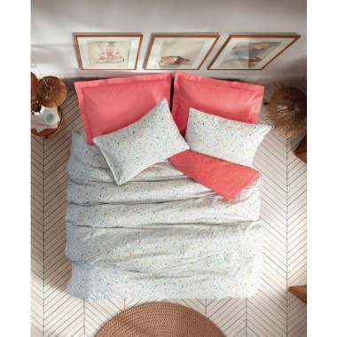 Cotton Box Tek Kişilik Petite Nevresim Takımı Messy Mercan