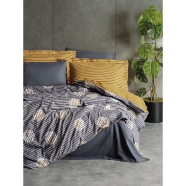 Cotton Box Modern Çift Kişilik Nevresim Takımı Strew Gri