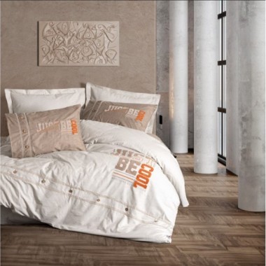 Cotton Box Mood Nakışlı Ranforce Çift Kişilik Nevresim Takımı Cool Kahve 8680108071168