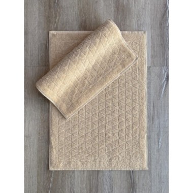 Cotton Box Jakarlı Paspas Seti Üçgen Bej 2li 50x70 8680108062036