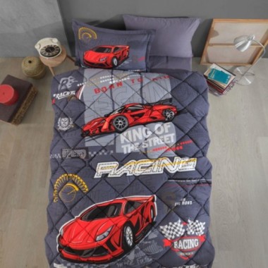 Clasy Tek Kişilik Ranforce Genç Desen Yorgan Seti Racing Team 
