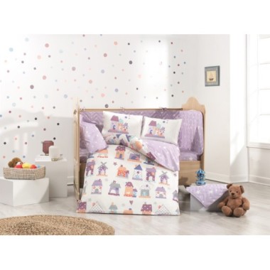 Hobby Felix Mor Poplin Bebek Nevresim Takımı