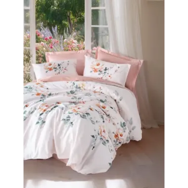 Cotton Box Verna Pudra Saten Nevresim Takımı Çift Kişilik
