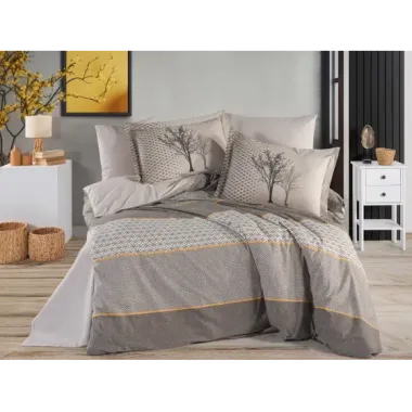 Hobby Çift Kişilik Poplin Nevresim Tanya Kahve