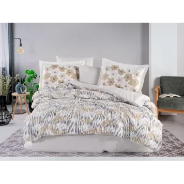 Hobby Çift Kişilik Poplin Nevresim Penny Taş