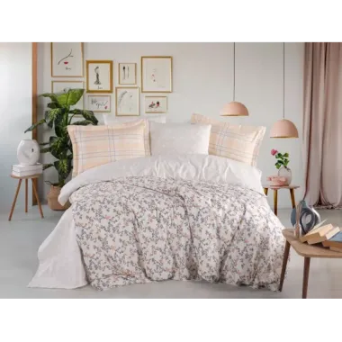 Hobby Çift Kişilik Poplin Nevresim Lola Somon