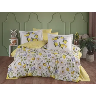 Hobby Çift Kişilik Poplin Nevresim Lemonty Sarı