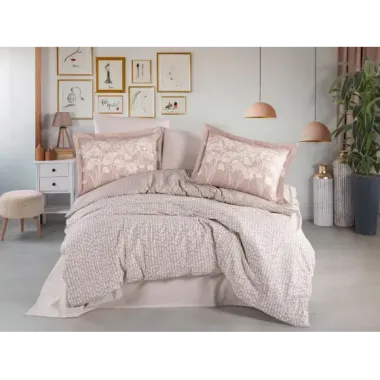 Hobby Çift Kişilik Poplin Nevresim Velura Latte