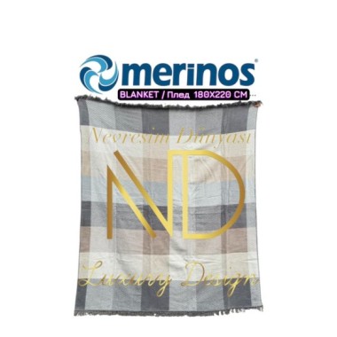 Merinos Layka Bej Çift Kişilik Battaniye