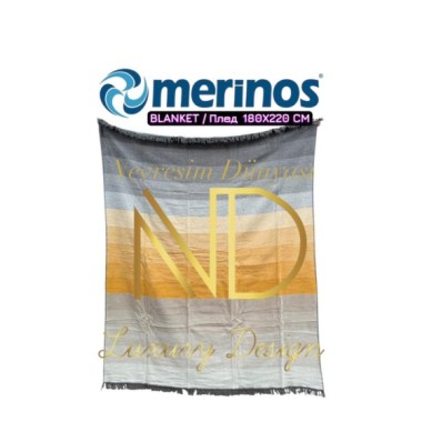 Merinos Montant Sarı Çift Kişilik Battaniye