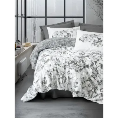 Cotton Box  Dual Tek Kişilik Nevresim Takımı Florva Antrasit