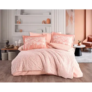 Hobby Çift Kişilik Poplin Nevresim Velura Terracota