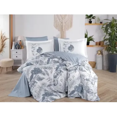 Hobby Çift Kişilik Poplin Nevresim Tiffany Denim