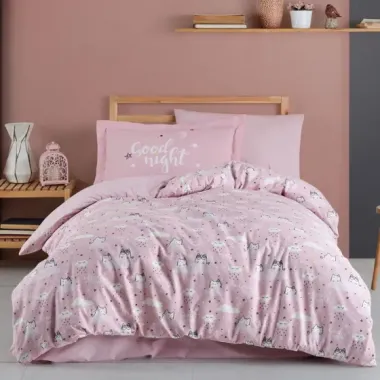 Hobby Tek Kişilik Poplin Nevresim Takımı Daisy Pembe