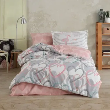 Hobby Tek Kişilik Poplin Nevresim Takımı Diana Gri