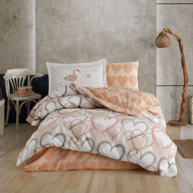 Hobby Tek Kişilik Poplin Nevresim Takımı Diana Kahve