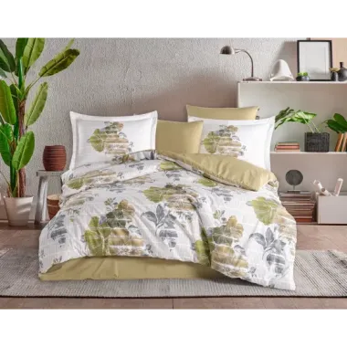 Hobby Çift Kişilik Poplin Nevresim Sara Yeşil