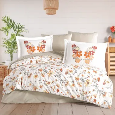 Hobby Çift Kişilik Poplin Nevresim Belis Oranj