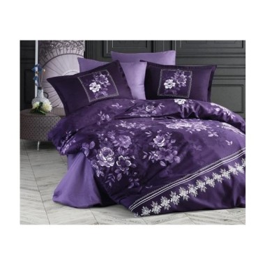 Clasy Tek Kişilik Saten Nevresim Takımı Catalina V2 Mor