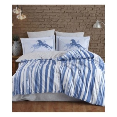 Hobby Tek Kişilik Poplin Nevresim Takımı Cascade Mavi