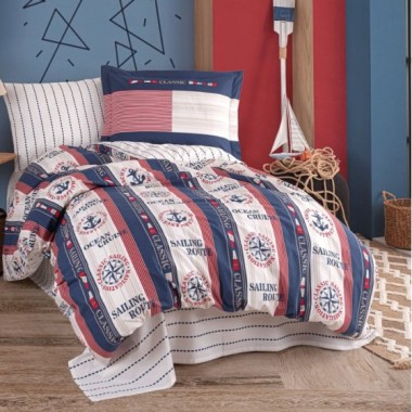 Hobby Tek Kişilik Poplin Nevresim Takımı Marin Lacivert