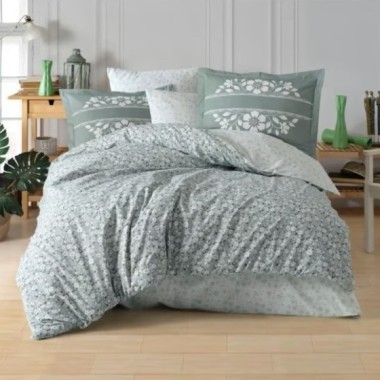 Hobby Tek Kişilik Poplin Nevresim Takımı Sofia Yeşil