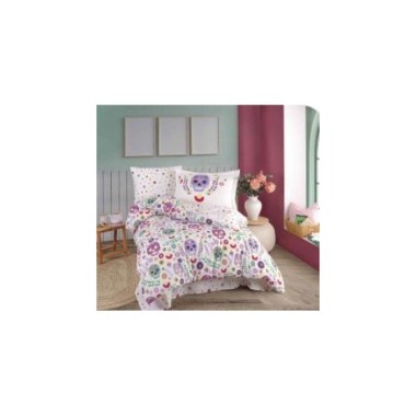 Hobby Tek Kişilik Poplin Nevresim Takımı Alice Mor