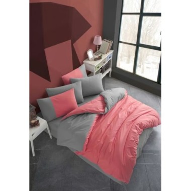 Hobby Kingsize Poplin Nevresim Diamond Koral