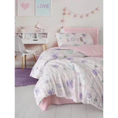 Cotton Box Genç Ranforce Nevresim Takımı Tek Kişilik Lovella Pembe