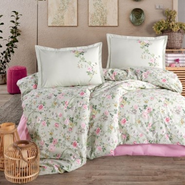 Clasy Ranforce Nevresim Takımı Çift Kişilik Elara V1 Adaçayı