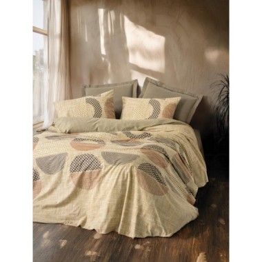 Cotton Box Toprak Moona Kahve Çift Kişilik Nevresim Takımı