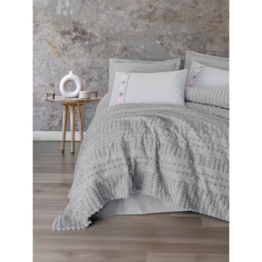 Cotton Box Ranforce Çift Kişilik Yatak Örtülü Nevresim Takımı Limi Siva Gri