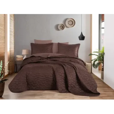 Hobby Silvana Yatak Örtüsü Kızıl Kahve