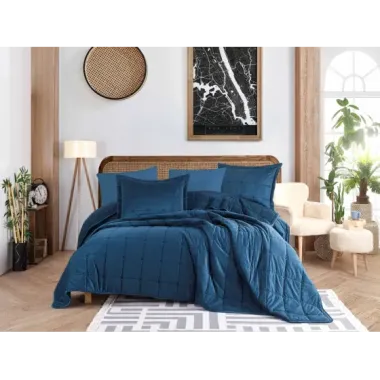 Hobby Crystal Yatak Örtüsü  Lacivert