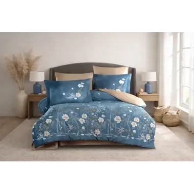 Hobby Çift Kişilik Poplin Nevresim Parlin Aqua