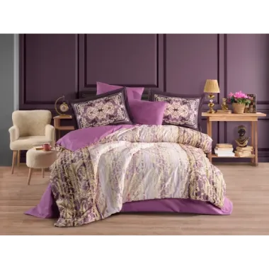 Hobby Çift Kişilik Poplin Nevresim Alandra Mürdüm