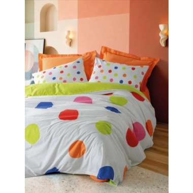 Cotton Box Modeline Tek Kişilik Nevresim Takımı Dotsy Turuncu