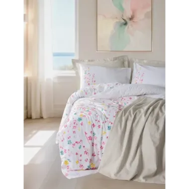 Cotton Box Vivid Çift Kişilik Pikeli Nevresim Takımı Flare Bej