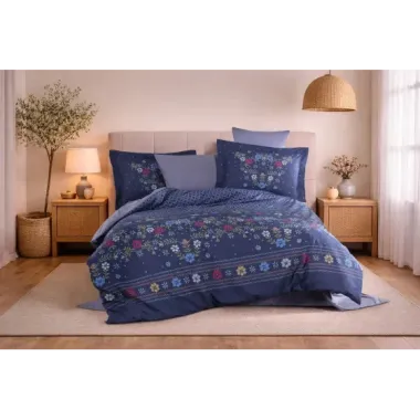 Hobby Çift Kişilik Poplin Nevresim Clarice Lacivert