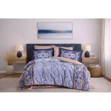 Hobby Çift Kişilik Poplin Nevresim Alandra İndigo