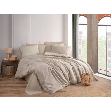 Hobby Private İpliği Boyalı Nevresim Takımı Bej