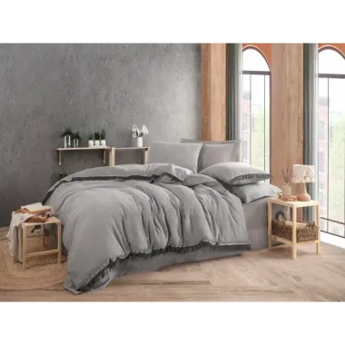 Hobby Private İpliği Boyalı Nevresim Takımı Gri