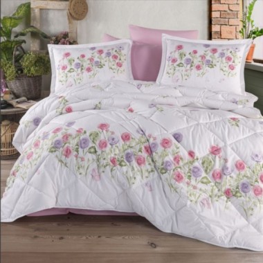 Clasy Çift Kişilik Ranforce Yorgan Seti Helenka V1 Pembe