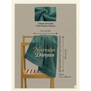Nevresim Dünyası Prime Havlu 70x140 Yeşil