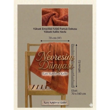 Nevresim Dünyası Prime Havlu 70x140 Kiremit