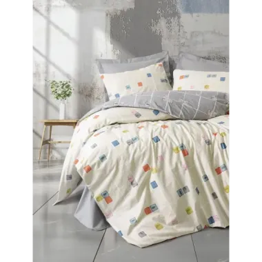 Cotton Box Minimal Tek Kişilik Nevresim Takımı Evo Gri