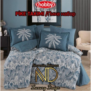 Hobby Poplin Pike Takımı Çift Kişilik Selene Petrol