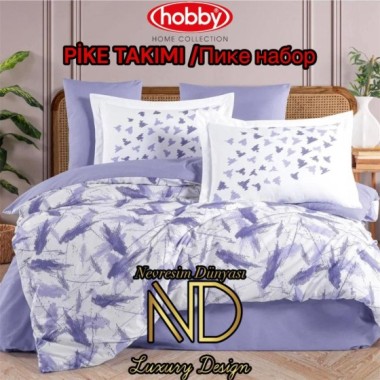 Hobby Poplin Pike Takımı Çift Kişilik Silva Lila